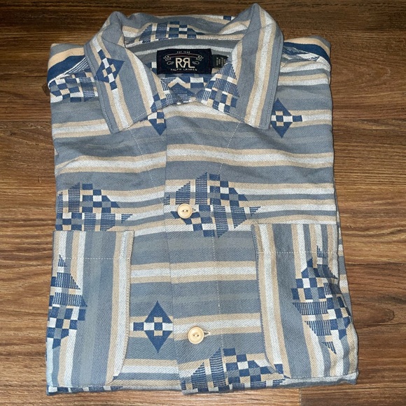 Ralph Lauren Other - RRL Indigo Jacquard Knit Shirt